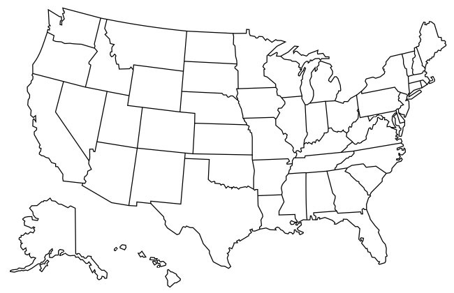 Map Of States Visited Us State Map Usa Map With Color States