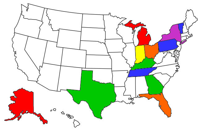 States Visited Map